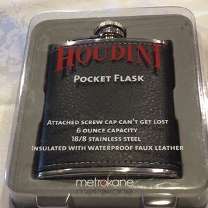 Pocket flask by Houdini 6 oz. stainless steel NWT